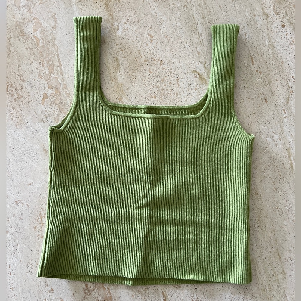 Reformation Julia rib knit tank top in avocado size XS - Picture 4 of 4
